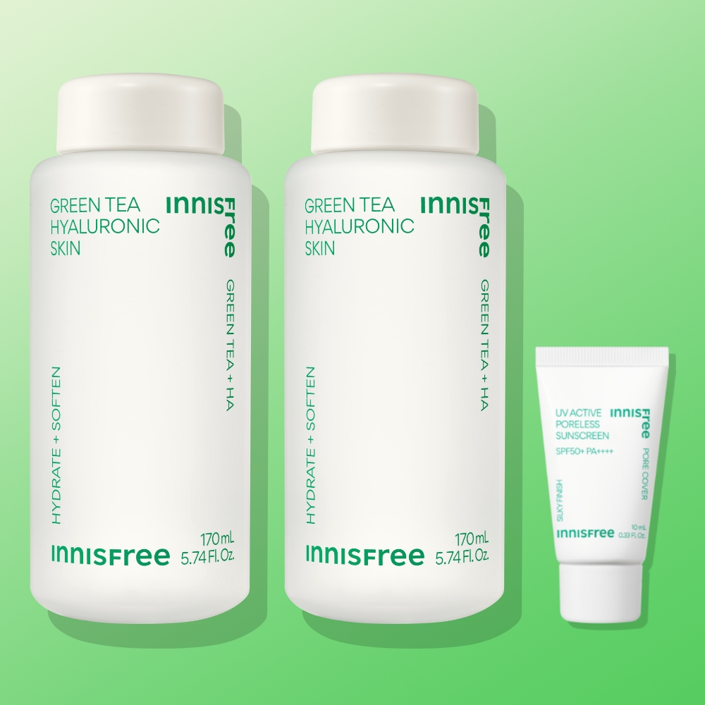 [더블구성] 이니스프리 그린티 히알루론산 스킨 / 저자극 수부지 속건조 170ml, 2개 - 상품 이미지