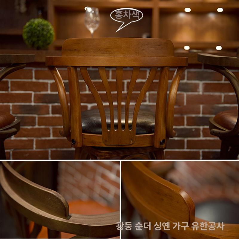 미국 레트로 바 스툴 식탁의자 의자 믹식탁 홈의자 체어 블랙 좌석-다른 색상 주문 가능 - 상세 이미지 3