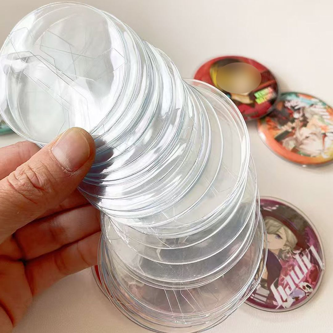 투명 캔뱃지 커버 원형 굿즈 보호 보관함 대바늘 케이블 보관 정리 60mm 10개 - 상세 이미지 3