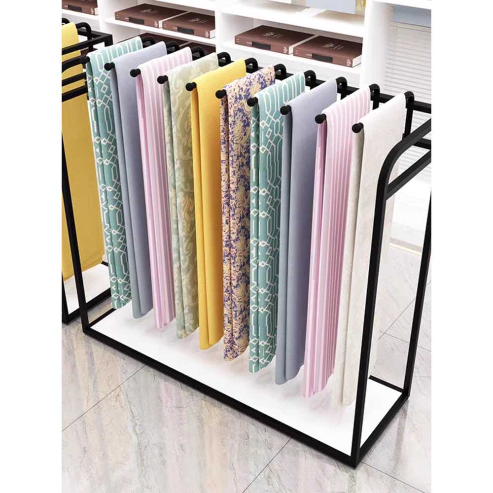 카펫 원단 걸이 진열대 매트 전용 회전식 스탠드 화이트 120x45x135cm - 상세 이미지 5