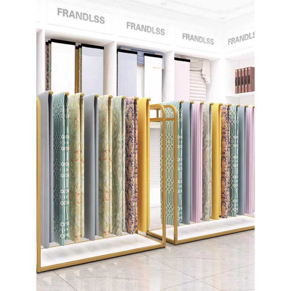 카펫 원단 걸이 진열대 매트 전용 회전식 스탠드 화이트 120x45x135cm - 상세 이미지 3