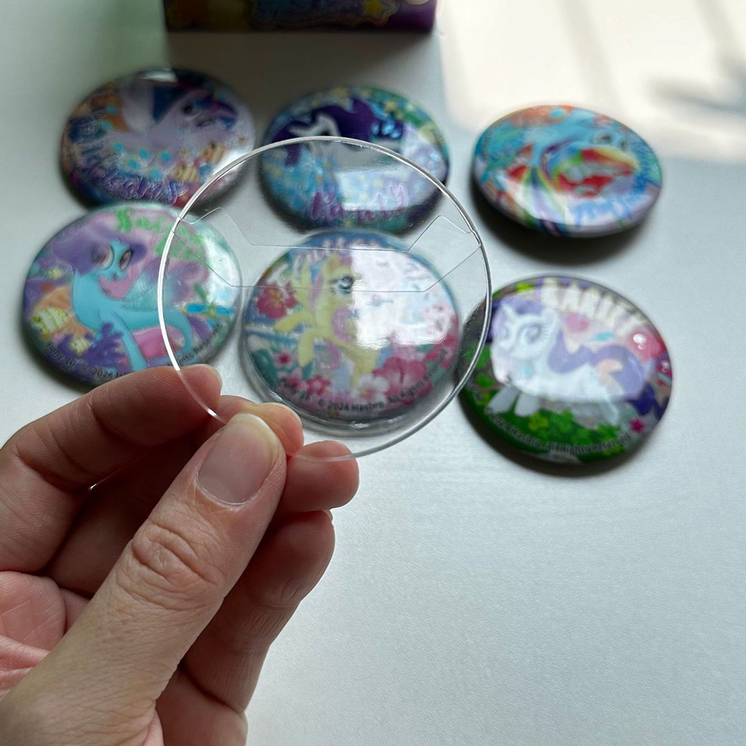 투명 캔뱃지 커버 원형 굿즈 보호 보관함 대바늘 케이블 보관 정리 60mm 10개 이미지 8