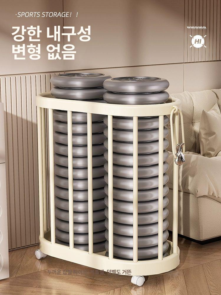 폼롤러 보관함 홈트 정리 요가 무바퀴 수납함 틈새 대형 크림화이트 손잡이 없음 7호 수납 - 상세 이미지 3