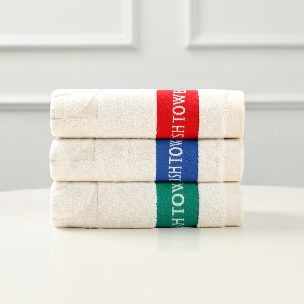 위시타올 시그니처 위시라인 3P 선물세트 (3Colors) 210g 고중량 호텔수건 100%뱀부