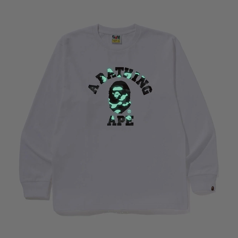 베이프 티셔츠 CITY CAMO COLLEGE LS TEE 1L80-111-003 - 상세 이미지 4