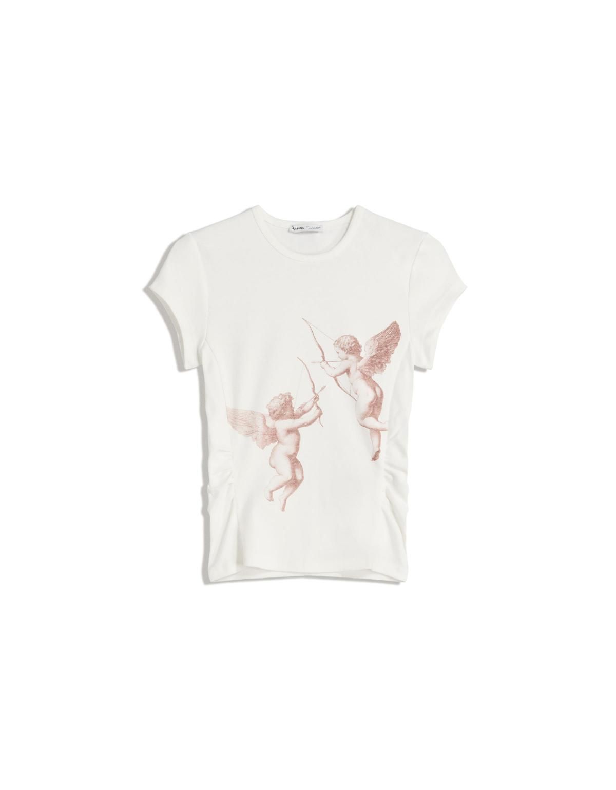 버쉬카 엔젤 프린트 반팔 티셔츠 7610/187 OFF WHITE - 상품 이미지