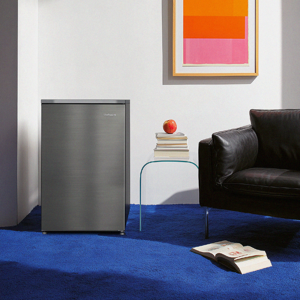 더함 소형 미니 냉동고 스탠드 서랍형 냉동고 메탈실버 85L