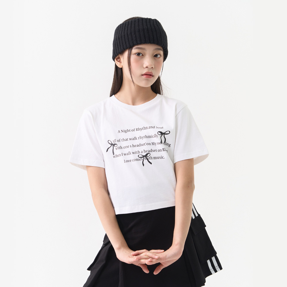 더데이걸 크롭 그래픽 반팔 티셔츠 TGRP25301 - 상품 이미지