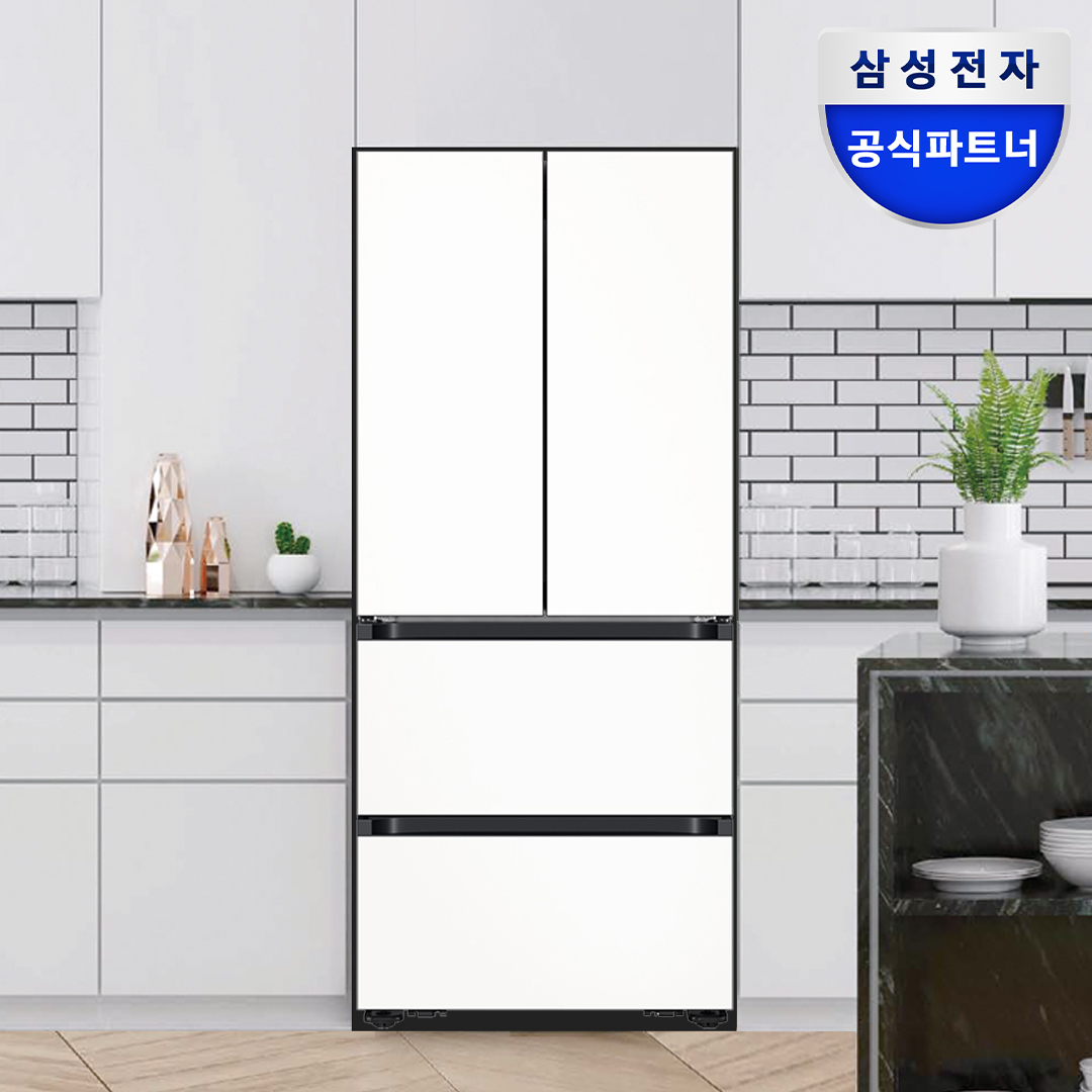 2025 NEW 삼성전자 비스포크 AI 4도어 김치냉장고 키친핏 Max 420L RK70F42M3Z 에센셜화이트