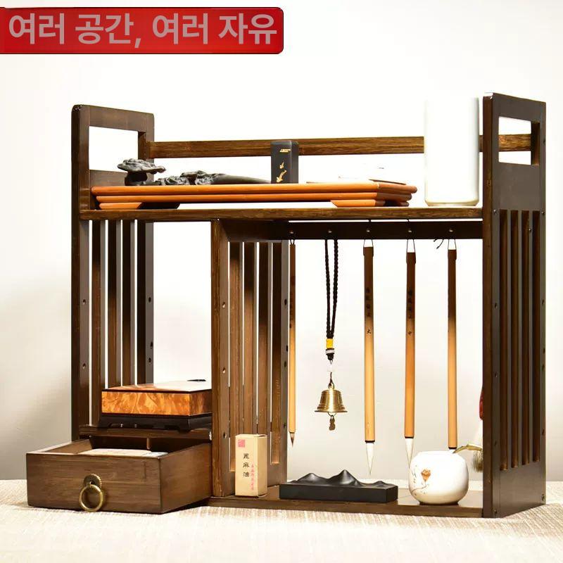 붓거치대 서예용품 정리대 선반 서예 브러시 수납장 꽂이 중식 문방 수납 펜걸이 1개 단추 - 상세 이미지 2