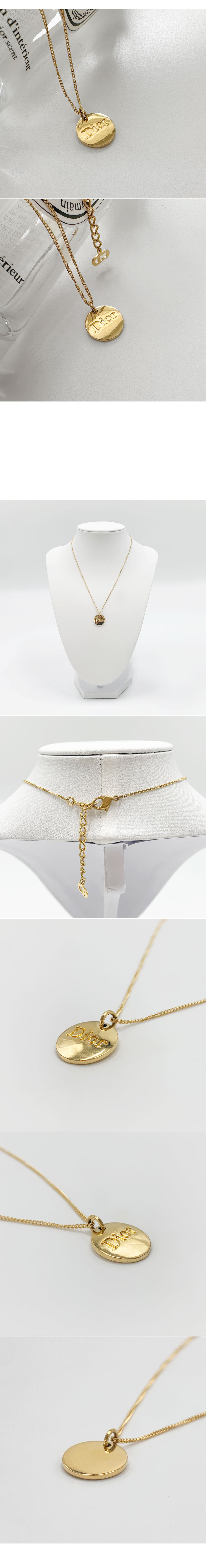 디올(Dior) | 디올 목걸이 DIOR 로고 코인 원형 골드 네크리스 명품 빈티지 NO.32 | 트렌비