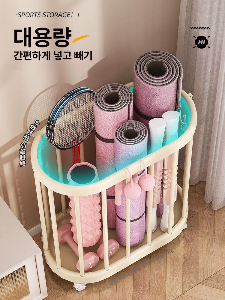 폼롤러 보관함 홈트 정리 요가 무바퀴 수납함 틈새 대형 크림화이트 손잡이 없음 7호 수납 - 상세 이미지 5