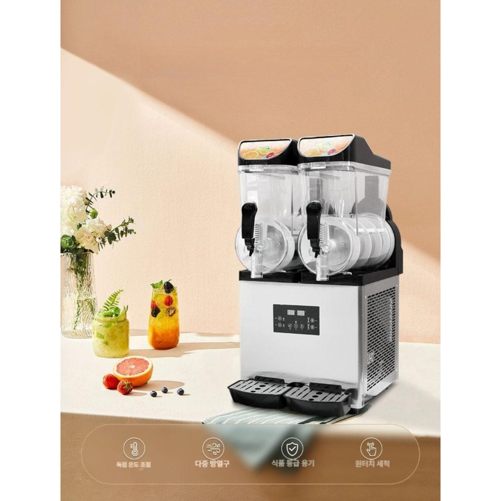 슬러시 기계 음료냉각기 카페 뷔폐 과일 슬러쉬 식혜 단일상품 단실린더 눈녹이기