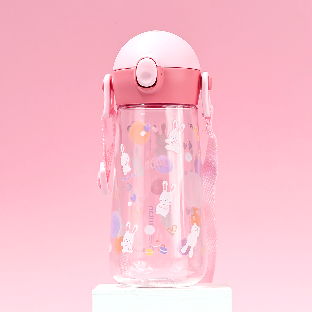 릴팡더보틀 몰리 어깨끈 트라이탄물통 유아컵 키즈 원터치물병 스노우래빗 - 상품 이미지