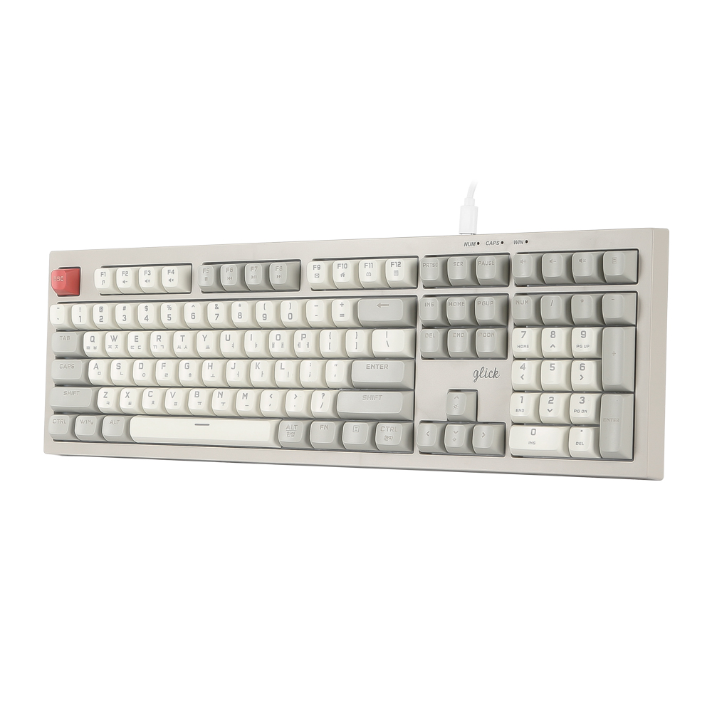 지클릭커 오피스프로 OPK50 사일런스 M RGB 무소음 방수 키보드 Retro Cappuccino RC1 108키 - 상세 이미지 3