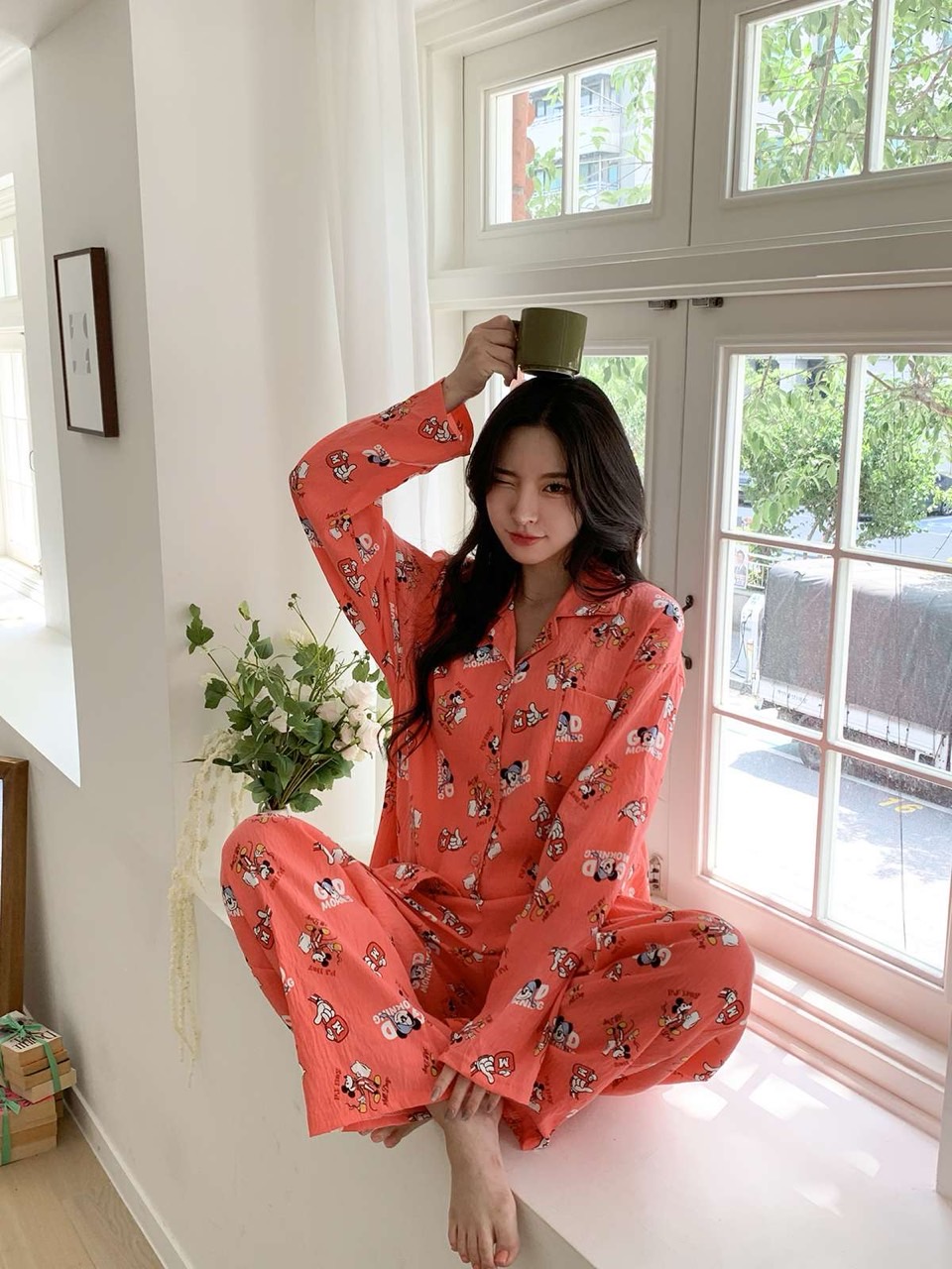 디즈니 미키 잠옷 긴팔 긴바지 커플 홈웨어 파자마 파티 빅사이즈 이미지 8