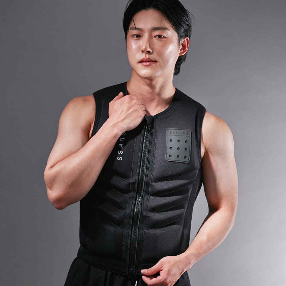 썸쓰 구명조끼 성인 남자 여자 경량 라이프자켓 슬림 네오프렌 ACTIVE 블랙, 80kg 이미지 6