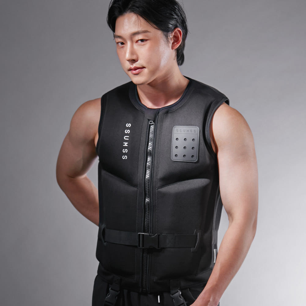 썸쓰 구명조끼 성인 남자 여자 경량 라이프자켓 슬림핏 네오프렌 BOOST 블랙, 60kg 이미지 6