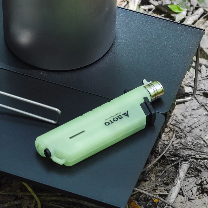 소토 슬라이드 가스 토치 ST-487 LU 루미너스 캠핑 휴대용 방풍 라이터 부탄 충전