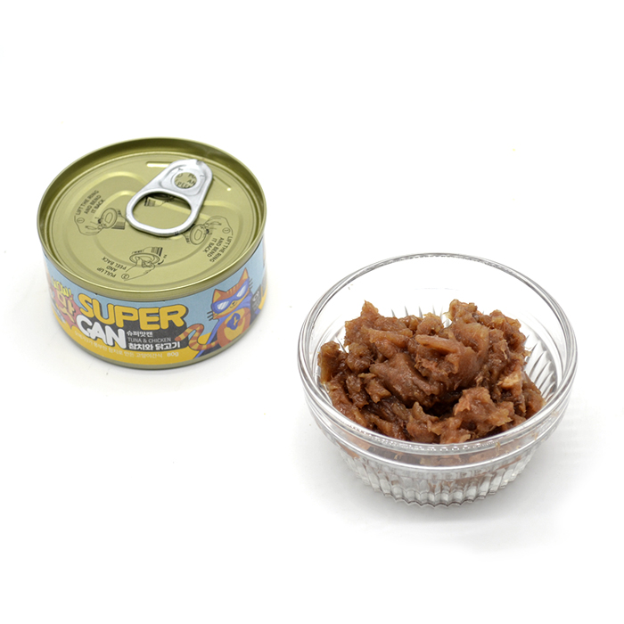 슈퍼맛캔 길고양이 습식간식캔 참치 닭고기, 80g, 1개 - 상세 이미지 5