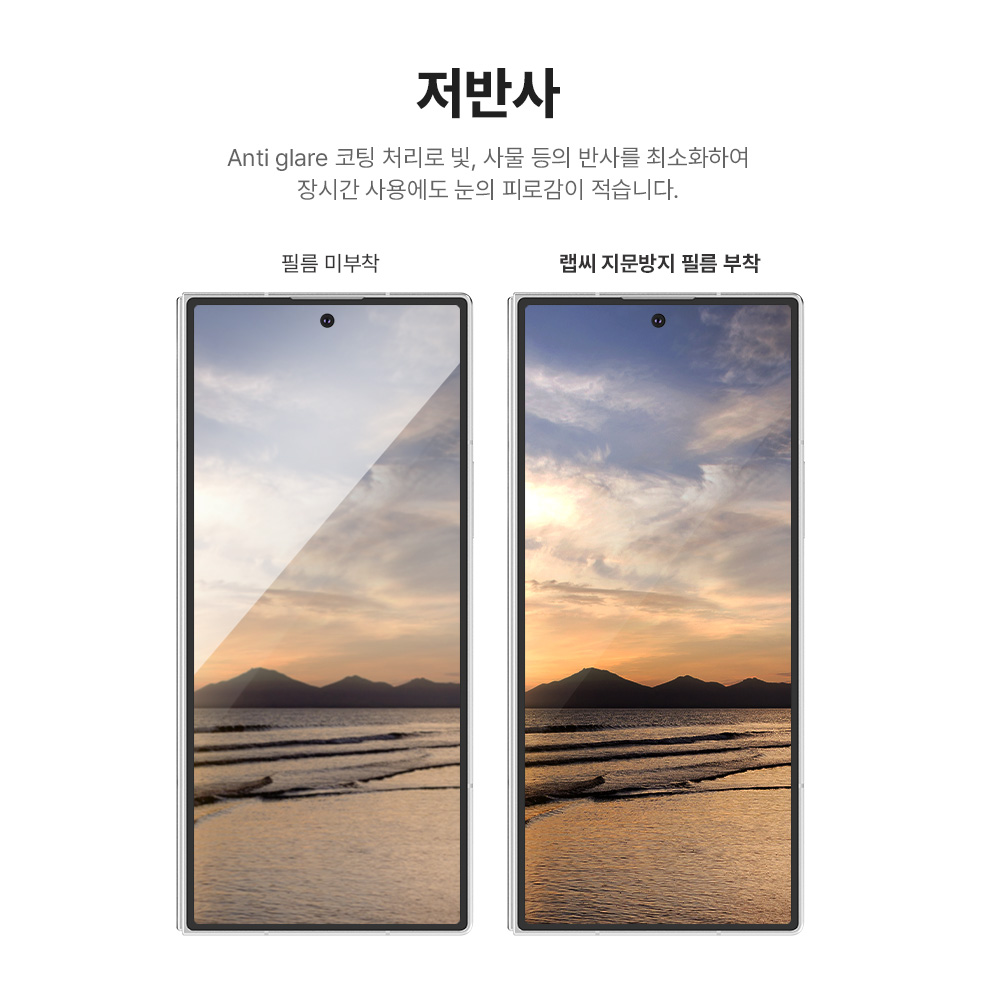 랩씨 사생활보호 풀커버 강화유리 지문방지 저반사 프라이버시 액정보호필름 갤럭시Z 폴드7, 2매입 이미지 6