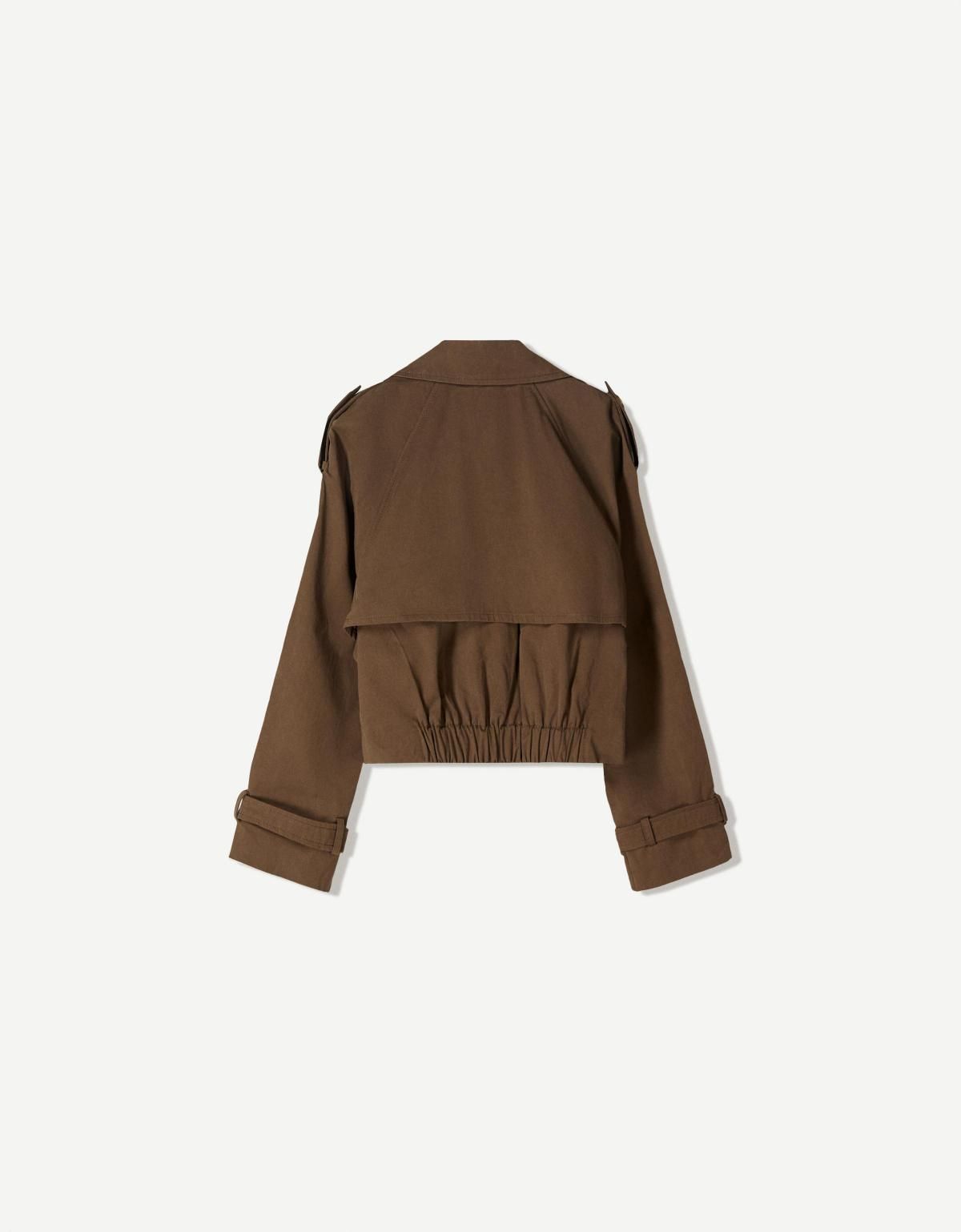 버쉬카 트렌디 크롭 트렌치 재킷 1421/085 BROWN - 상세 이미지 2