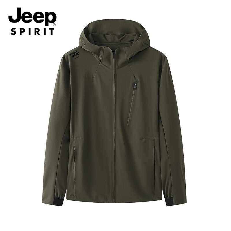JEEP SPIRIT 가을 남성용 아웃도어 후드 재킷 방수 방오성 등산바람막이 - 상세 이미지 2