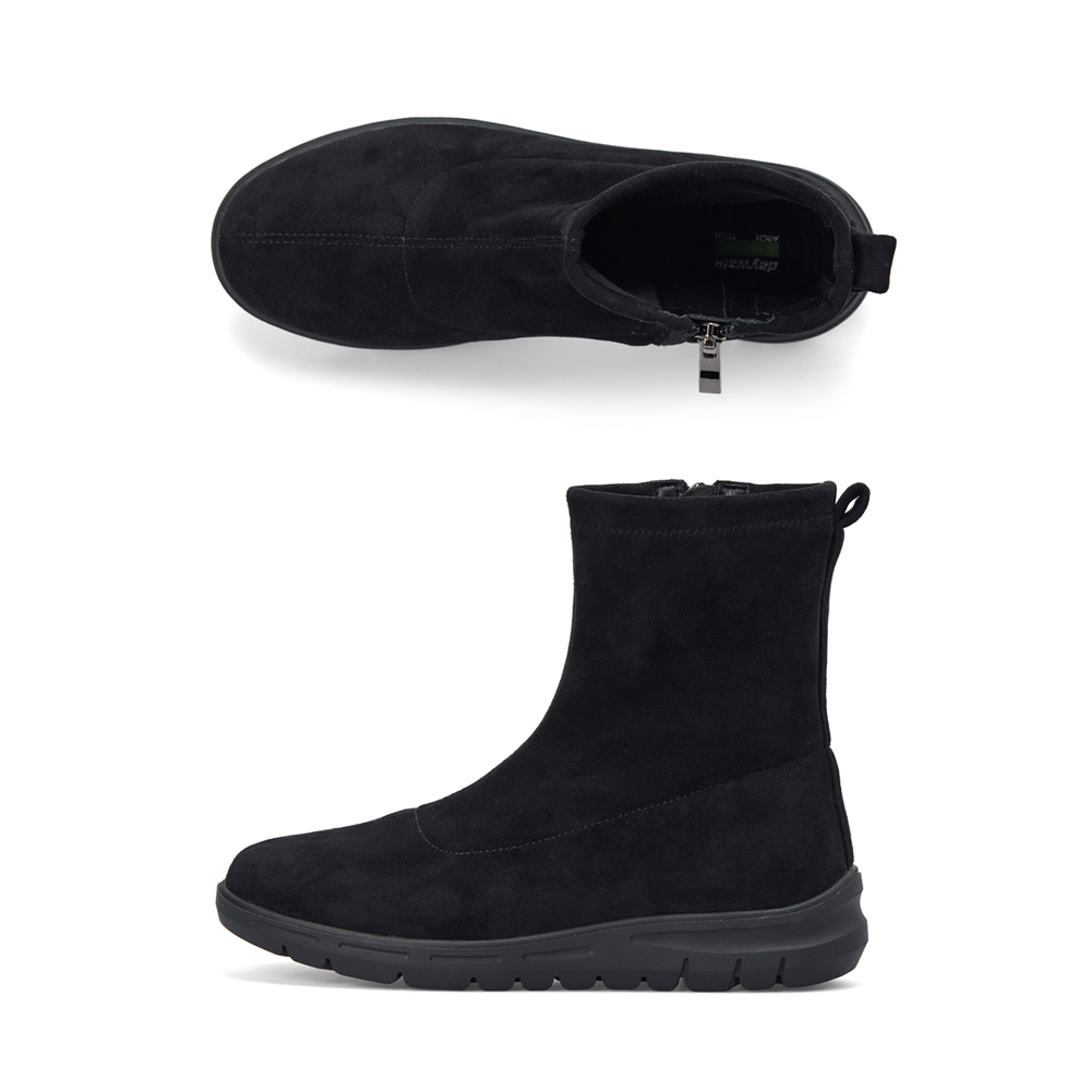 [기모안감] 데이워크 발편한 아치깔창 여성 앵클 스판 부츠 코이 블랙 DW30051-BK