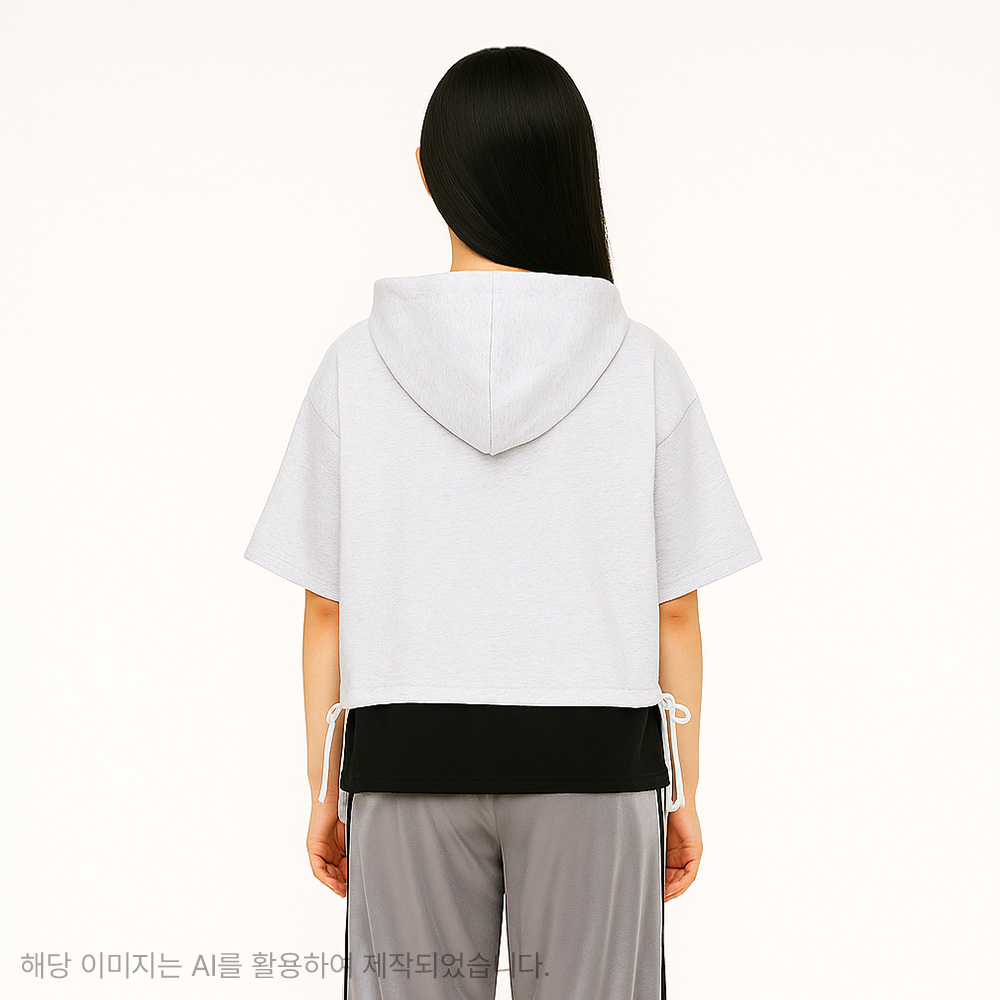 더데이걸 셔링 반팔 후드 나시 세트 TGMH25501 이미지 6