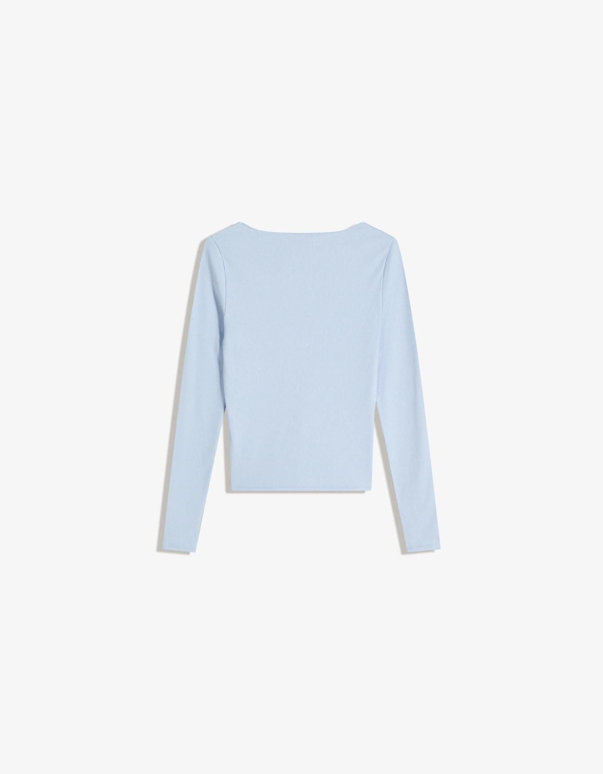 버쉬카 베이직 브이넥 긴팔 티셔츠 7543/205 LIGHT BLUE - 상세 이미지 3
