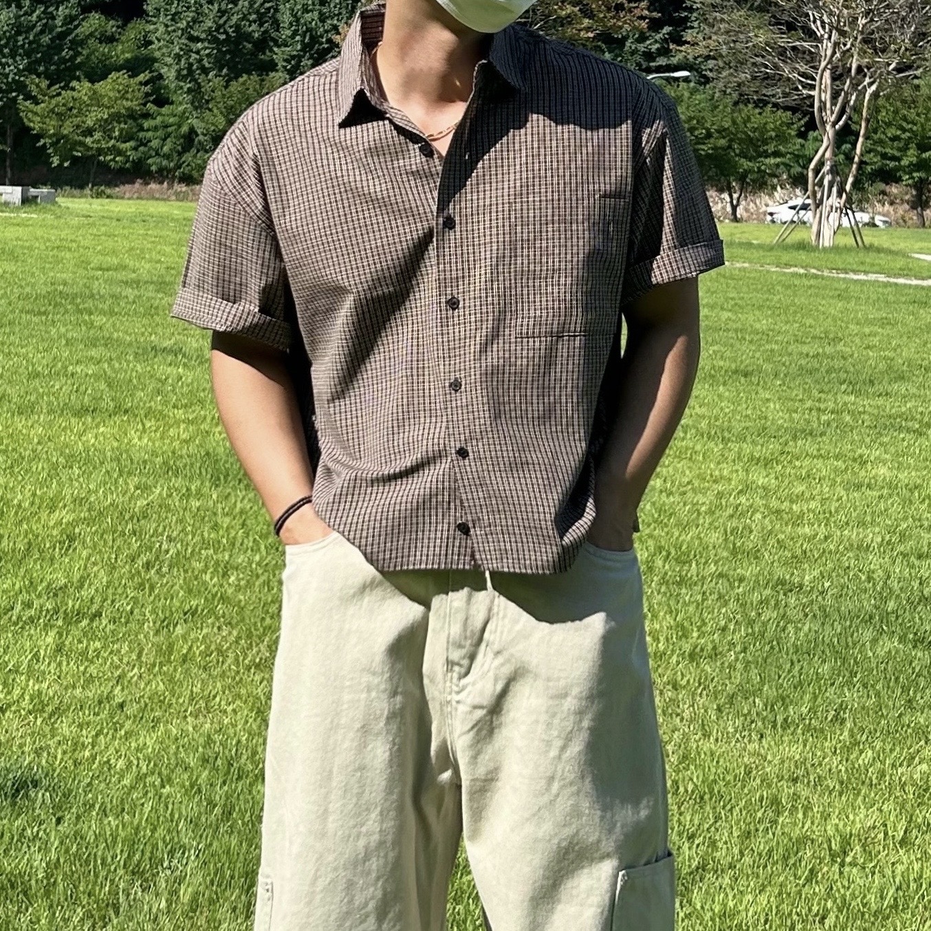 남자크롭셔츠 남자여름용남방 이미지 8