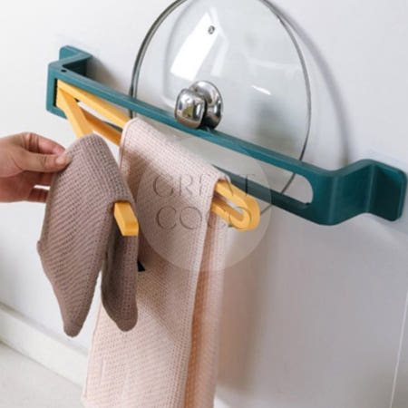 그코 주방 욕실 회전 3단 수건걸이 블루그린 화장실수건걸이 욕실타월걸이 타올걸이