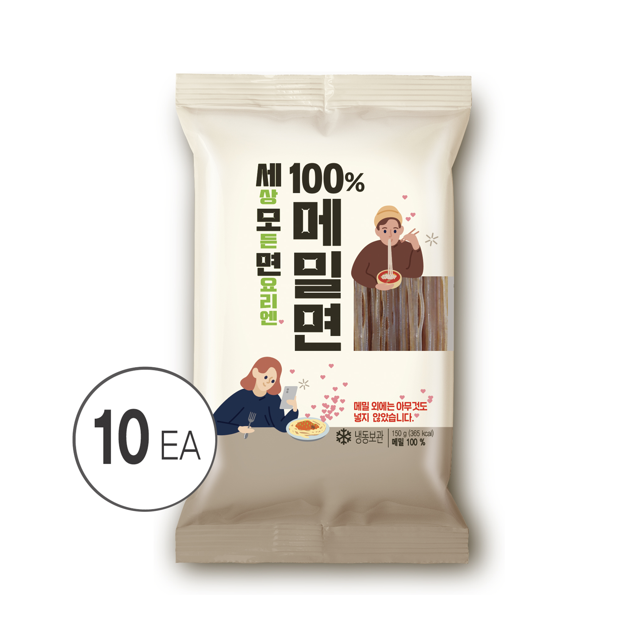 올리온 세모면 100% 메밀면 냉모밀 모밀 메밀 국수 막국수 야끼소바 면 150g, 10개 - 상품 이미지