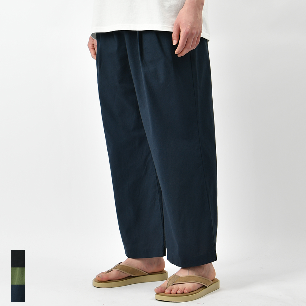 남자 린넨 바지 라이크 여름 와이드 투핀턱 밴딩 면 팬츠 - 상품 이미지