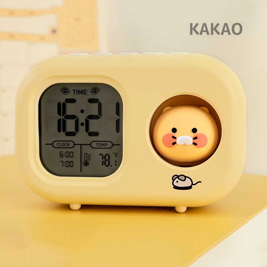 춘식이 무소음 미니 탁상시계 무드등 카카오 프렌즈 캐릭터 디지털 전자시계