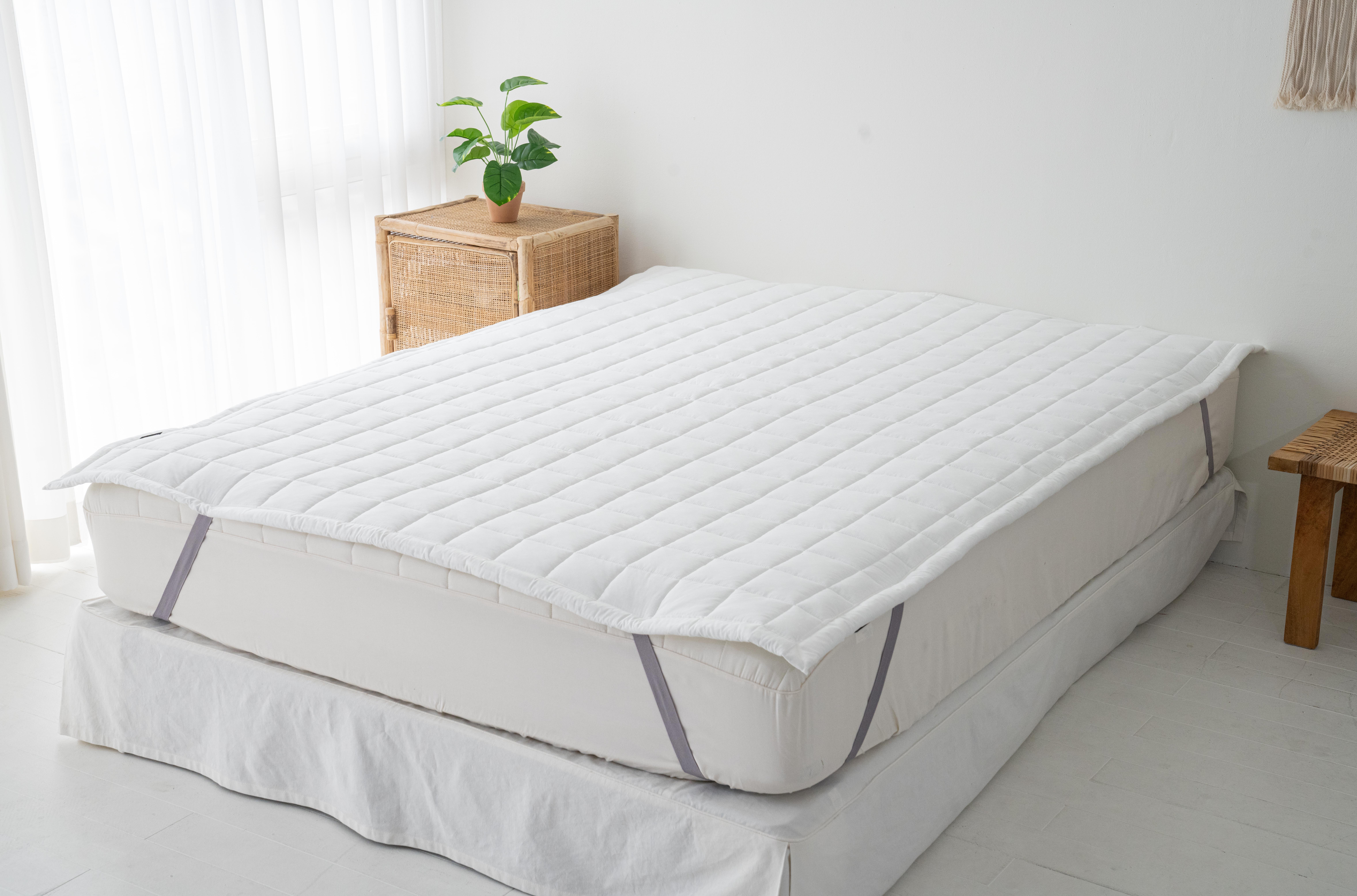 고밀도 60수 순면패드 고정밴드 알러지케어 밴드형 순면 침대패드 SS