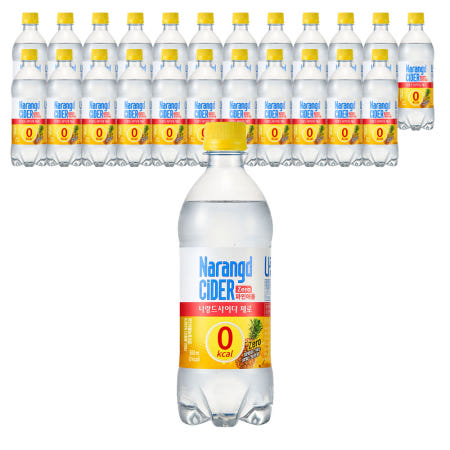 나랑드사이다 제로 파인애플 500ml X 24개 PET 탄산