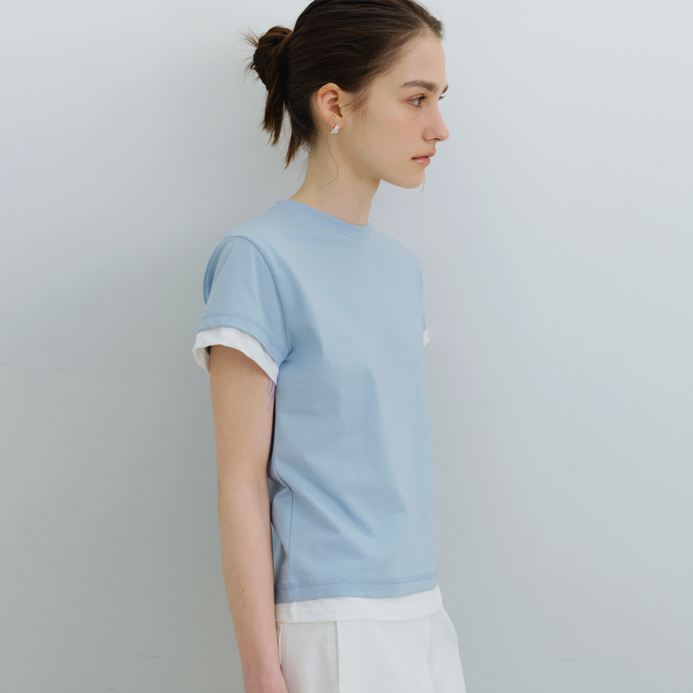 [블루브릭] Half layered t-shirt (3colors) - 상품 이미지