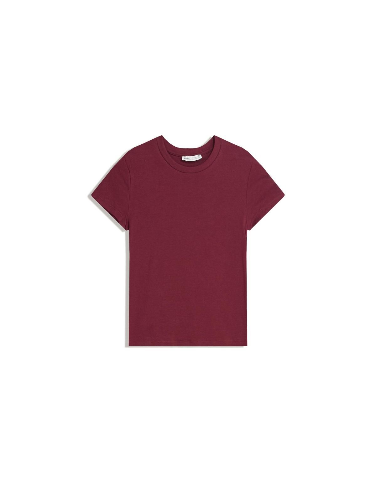 버쉬카 베이직 버건디 반팔 크루넥 티셔츠 2666/152 BURGUNDY - 상세 이미지 3