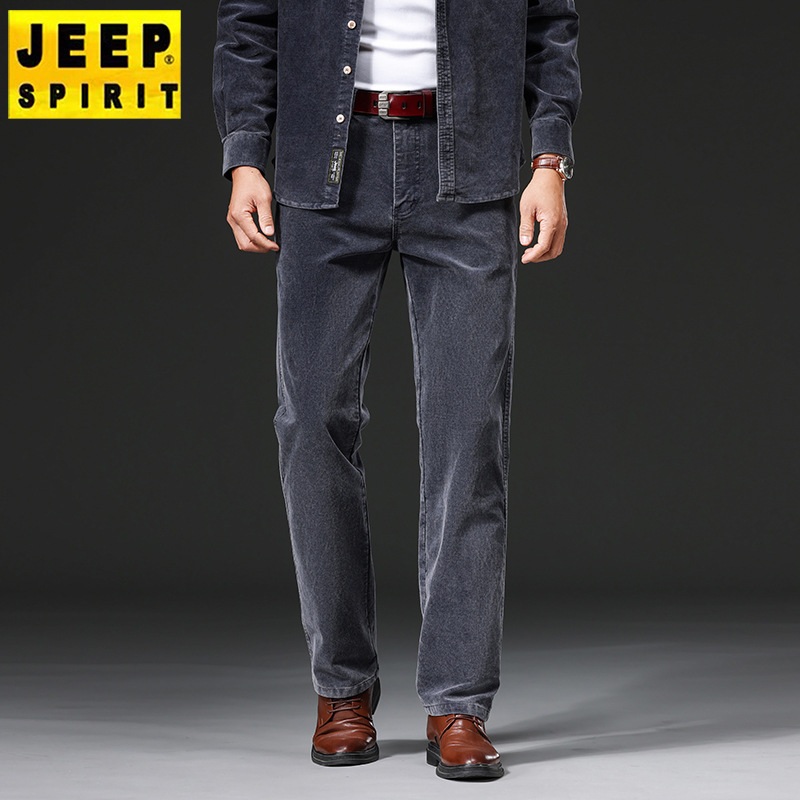 JEEP SPIRIT 봄 가을 남성 청바지 스트레이트 캐주얼 팬츠 - 상세 이미지 3