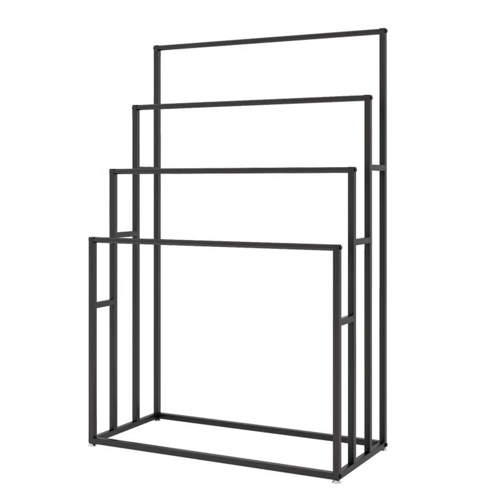 매트 카펫 원단 진열대 회전형 샘플 걸이 스탠드 블랙 4단 120x50x180cm - 상세 이미지 5