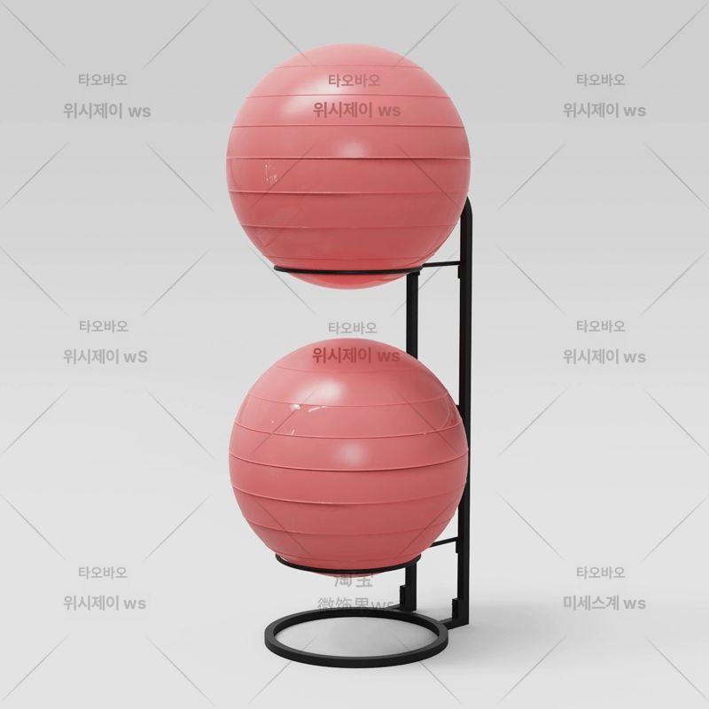 짐볼 거치대 요가볼 헬스장 보수볼 운동볼 정리 진열대 블랙 수납 1개 높이 80CM - 상세 이미지 2