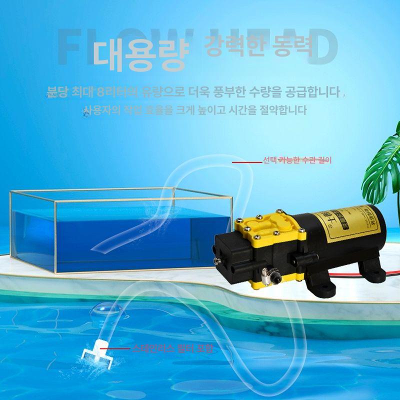 미니 소형 DC 저속 브러시리스 터빈 토크 브러시 감속 12V 대펌프선 0.2m+더블클립+필터 - 상세 이미지 4