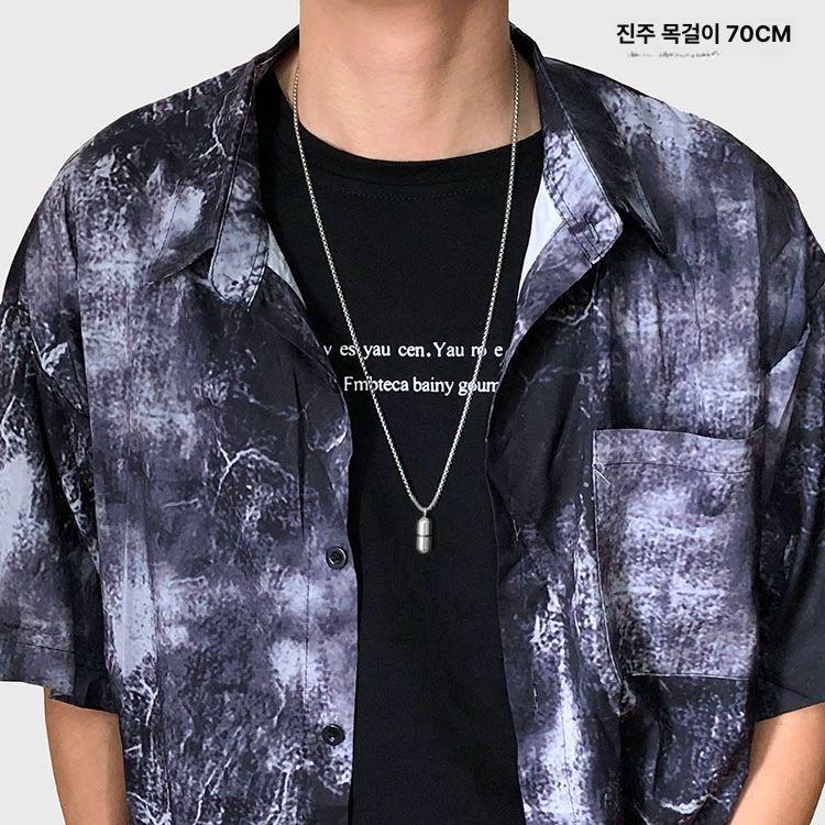 휴대용 약통 목걸이 캡슐 비상용 노인 스테인리스모델 블랙캡슐 블랙체인 60CM - 상세 이미지 5
