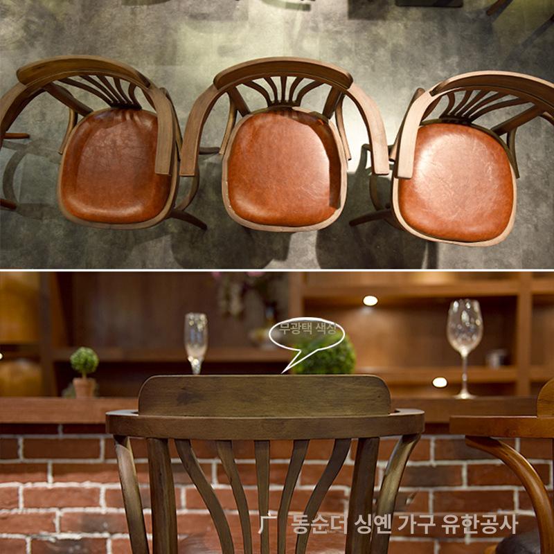 미국 레트로 바 스툴 식탁의자 의자 믹식탁 홈의자 체어 블랙 좌석-다른 색상 주문 가능 - 상세 이미지 4