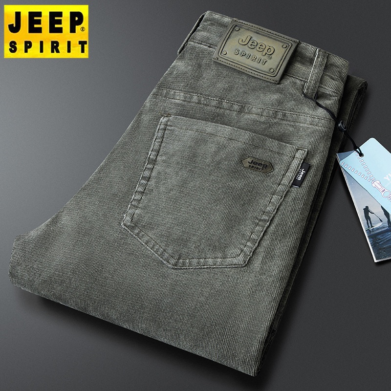 JEEP SPIRIT 봄 가을 남성 청바지 스트레이트 캐주얼 팬츠 - 상품 이미지