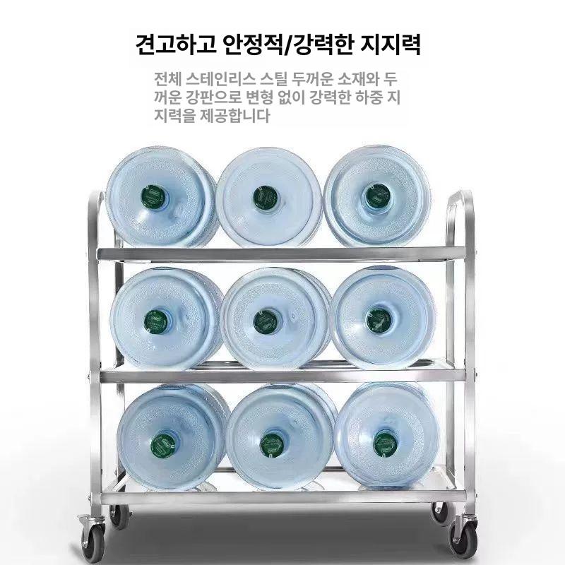 스테인리스 서빙카트 이동식 미용실 주방카트 두꺼운 일반형 2층 스틸 식탁차 소형 - 상세 이미지 3