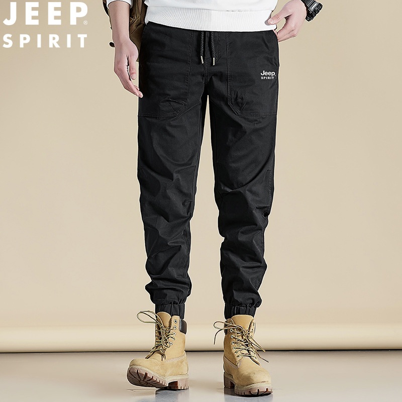 JEEP SPIRIT 봄 여름 작업복 바지 남성 스포츠 캐주얼 조거팬츠 - 상품 이미지