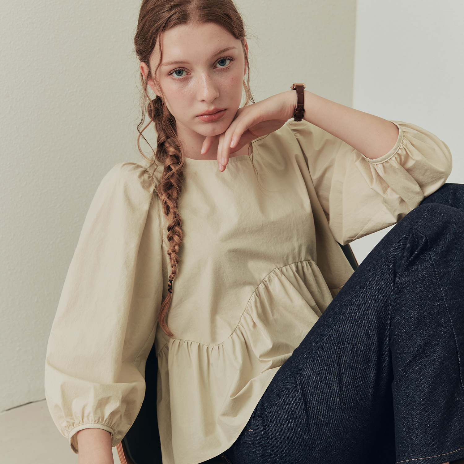 [제로스트릿][2TYPE] 데이지 퍼프 블라우스 DAISY PUFF BLOUSE