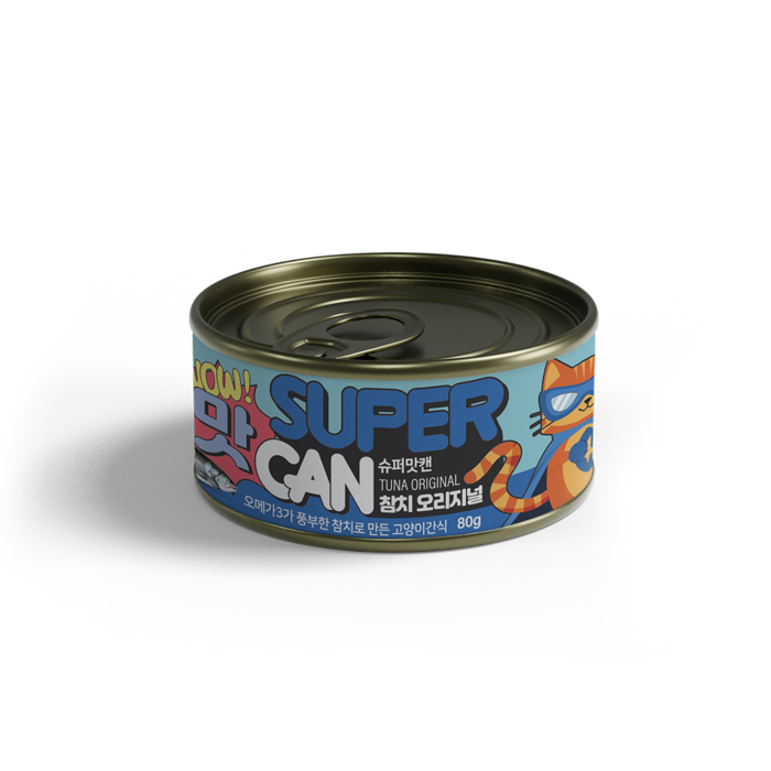 슈퍼맛캔 길고양이 습식간식캔 참치 오리지널, 80g, 1개 - 메인 이미지